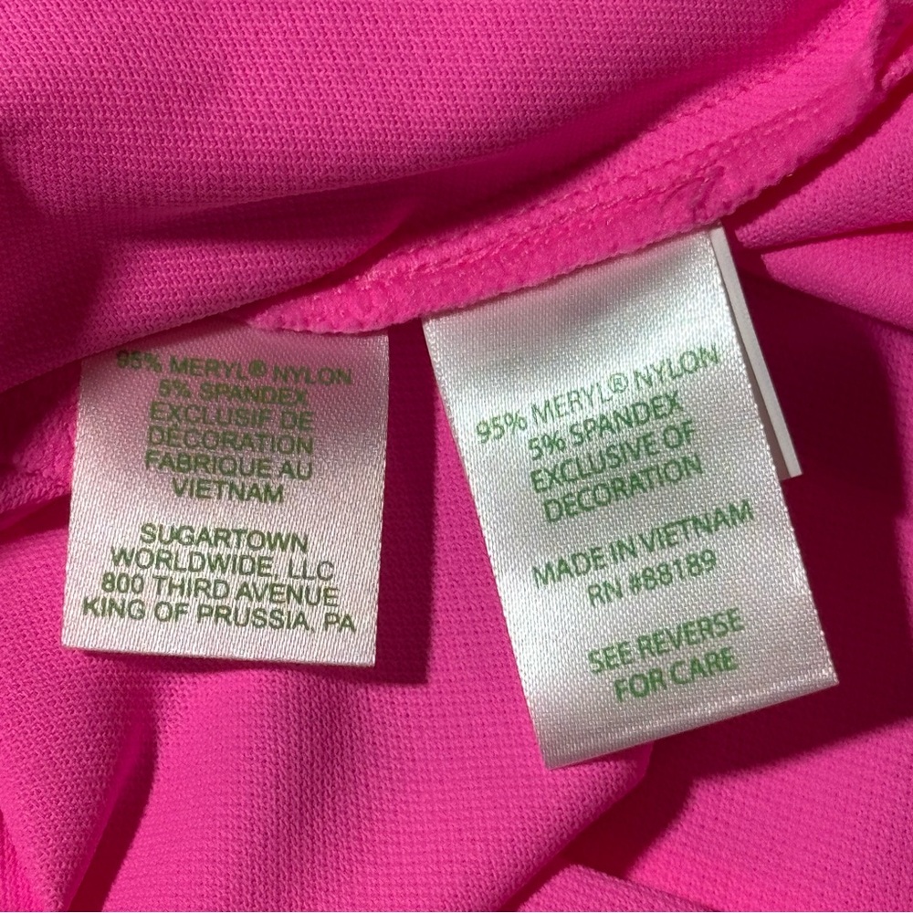 Lilly Pulitzer Luxletic Frida Ruffle Top UPF50+ Women’s size XL Pink Athleisure - Picture 8 of 10